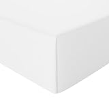 Amazon Basics Spannbetttuch, Jersey, Super King, weiß, 180 x 200