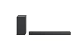 LG DS75Q 3.1.2 Soundbar (380W) mit kabellosem Subwoofer & MERIDIAN-Technologie (Dolby Atmos, HDMI, Bluetooth), Dark Steel S