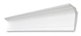 DECOSA Zierprofil L100 SASKIA - Multifunktionale Stuckleiste in Weiß - 25 Leisten à 2 m Länge = 50 m - Licht- oder Gardinen-Leiste - Styropor 60 x 100 mm - Für Decke oder W