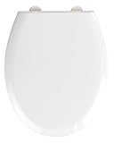 WENKO WC-Sitz Mod. Rieti, hygienischer Toilettensitz mit Absenkautomatik, stabiler WC-Deckel bis 350 kg belastbar, mit Fix-Clip Befestigung, aus antibakteriellem Duroplast, Weiß