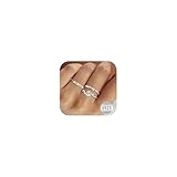 Aidenn 3 Stück Ring Silber 925 Damen Ringe Frauen Cubic Zirkonia Verlobungsring Damen Verstellbare Statement Ring Damen Stapelbare Daumenring Fingerring Set Schmuck