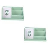 EXCEART 2er-box Kalender Aufbewahrungsbox Notizblock Für Den Schreibtisch Kosmetikbehälter Plastikbehälter Schreibtisch-stifthalter Für Das Büro Desktop-karten Stehen Make-up Pinsel M