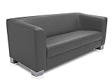 moebel-eins Chicago 3-Sitzer Sofa Couch Loungesofa, Material Kunstleder, g