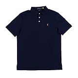 POLO RALPH LAUREN Herren-Poloshirt, klassische Passform, 3 Knöpfe, Interlock-Poloshirt, Marineblau, XL