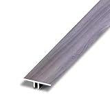 Übergangsstreifen T-Formteil Schwellennaht-Abdeckleiste, Aluminium-Bodenübergangsleiste Trennleiste(Gray)