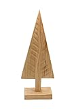 Dekohelden24 XXL-Holz Aufsteller als Tannenbaum aus Paulownia Holz, naturbelassen, Größe: L/B/H ca. 24 x 12 x 62
