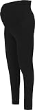 normani Damen Merino Umstands-Hose Umstandsmode Umstandsleggins Blickdicht mit elastischem Bund - Schwangerschaftshose Unterhose mit Bauch - aus RWS zertifizierter Merinowolle Farbe Schwarz Größe S