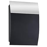 Zelsius Wandbriefkasten Ancona | 32 x 10 x 45,5 cm | schwarz | Moderner Briefkasten, Postkasten, Mailbox