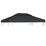 Camerina Pavillon-Dachplane mit Kaminabzug 310 g/m² 4x3 m Anthrazit Gartenpavillon W