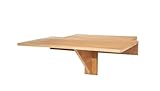 Spetebo Holz Wandtisch klappbar - 60 x 40 cm - Klapptisch platzsparend zur Wandmontage - Küchentisch Esstisch Bistrotisch Buffettisch Hängetisch Computertisch schwebend schw