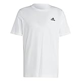 adidas male Adult Essentials Single Jersey Embroidered Small Logo T-Shirt, Weiß, M EU