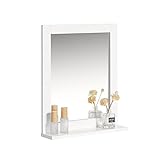 SoBuy® FRG129-W Spiegel Wandspiegel Badspiegel mit Ablage weiß BHT: 40x49x10