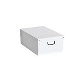 Lavatelli Aufbewahrungsbox mit deckel aus Karton, Geschenkbox aus pappe 25x35x17,5 cm WEISS Schachtel, KLEIN, 1 Stück Box aufbewahrung mit deckel für Kleidung, für Garderobe, für vakuumb