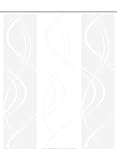 HOME WOHNIDEEN Schiebevorhang TIBERIO aus Dekostoff und Voile mit Scherli 245 x 60 cm, Farbe:WOLLWEISS, Größe:245 x 60 cm, Anzahl:3er Set (2X DEKO. 1x Voile)