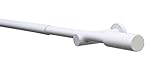 GARDINIA Gardinenstangen-Set Kreta Zylinder, Komplettstilgarnitur inkl. Befestigungsmaterial, Vorhangstange ausziehbar, 120-210 cm, Metall, Weiß