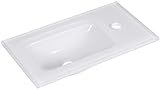 FACKELMANN Glasbecken Gäste-WC / Waschtisch aus Glas / Maße (B x H x T): ca. 45 x 10 x 25 cm / hochwertiges Waschbecken fürs Badezimmer / Farbe: Weiß / Breite: 45