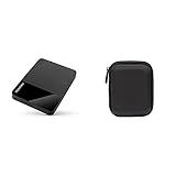 Toshiba Canvio Ready 1TB Black 2.5' - Festplatte - 2,5' & Amazon Basics Festplattentasche, schw
