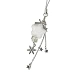 RGYBAO Beflockter Schneeflocken-Stern-Telefon-Charm, Winter-Thema, Handy-Dekoration, geeignet für jugendliche Frauen und Urlaubsbegeisterte, 11 cm , Legierung und Beflockung, Kein E