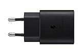 Samsung USB-C-Ladegerät, 25 W, ultraschnell, Adapter USB C auf USB, Samsung Schnellladegerät, Samsung Original-Ladegerät, ohne Kabel, Schw