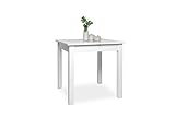002044 Coburg Weiß Nb. 80 x 80 cm Tisch Esszimmertisch Küchentisch ausziehbar au ca. 120