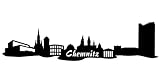 Samunshi® Wandsticker Chemnitz Skyline schwarz 30x7,4