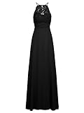 APART Fashion Abendkleid aus Chiffon und Spitze, schwarz, L, 72014