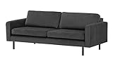 Home Collective 3-Sitzer Sofa Dreisitzer Couch, 3er Sofa mit schwarzen Metallbeinen und modischem Veloursbezug, Dunkelg