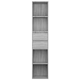 Finlon Vielseitiges Bücherregal aus grauem Holz mit 5 Ebenen |Sonoma-Finish |371cm |Massivholzmaterial |Zeitgenössisches Design G