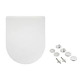 Amazon Basics D-förmig WC-Sitz in D-Form aus Urea-Material, matte Oberfläche, 36.5 x 43 cm, Weiß
