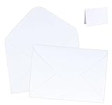 Mocraft 60 Weiß Briefumschläge mit Blanko Karten,Klappkarten Blanko mit Umschläge Ohne Fenster Kraftpapier Kuvert Für Hochzeiten, Dankeskarten, Weihnachtskarten Einladungsk