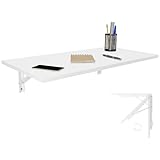 KDR Produktgestaltung Wandklapptisch Schreibtisch Tischplatte 80x40 cm in Weiß Klapptisch Esstisch Küchentisch für die Wand Bartisch Stehtisch Wandtisch Tisch klappbar zur Wandmontag