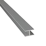 Alu H-Profil ELOXIERT Aluminium Alu Profil für Innenmaß 4,5-16 mm 20x9x1,5 (innen 6 mm) x 2.000+-4