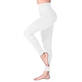 SINOPHANT Leggings Damen High Waist - Blickdicht Leggins mit Bauchkontrolle für Sport Yoga Gym(1 Weiß,L-XL)