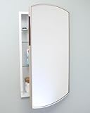 Harper Medizinschrank mit Metallrahmen, rechteckig, gewölbter Spiegel, 35,6 x 61 cm, Wandöffnung, pulverbeschichteter Stahl, verstellbare Glasablagen, Magnetverschluss, C