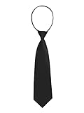 Allegra K Herren Vorgebundene Verstellbare Reißverschluss Einfarbig Tie Krawatte Schwarz One S