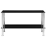 Finlon Couchtisch – Moderner schwarzer Tisch aus gehärtetem Glas, 110 x 40 cm, elegantes Couchtisch-Design aus Glas-Schw