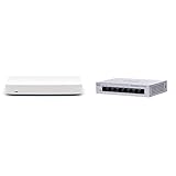 Cisco Meraki Go – 5-Port-Sicherheitsgateway – Stromversorgung nach EU-Standard GX20-HW-EU & Cisco Business CBS110-8T-D Unmanaged Switch | 8﻿ GE-Ports | Desktop | EXT. N