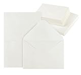 Mocraft 60 Kraftpapier Briefumschläge Karten Set mit Umschläge Blanko Falt-Karten Klappkarten für Hochzeit Geschenk Grußkarten Einladung