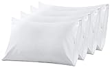 Kissenbezüge aus 100 % ägyptischer Baumwolle, Hotelqualität, Hotelverschluss, weiche und langlebige Kissenbezüge (Weiß, 75 x 50 cm)