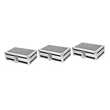 HOMSFOU 3 Stück Koffer Besteck-Organizer Schublade Schließfach Artikel Werkzeugkasten lagercontainer vorratsbehälter toolkit köffer kleine Aktentasche Hardware-Organizer Aluminiumlegierung