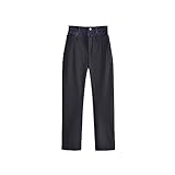 SUICRA Damenhose Women Pants Suit Pants Patchwork High Waist Side Pockets Full Length Straight Pant Thin Female Trousers (Size : L)