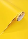 Vinyl-Aufkleber, mattgelb, 60 x 300 cm, für Möbel, Küche, Wände, Fenster, Heimwerken, dekoratives Papier (gelb, 60 x 300 cm)