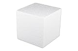 DecoPorex Schaumstoffblöcke für Bastelarbeiten, quadratische Ziegelsteine, 10 cm x 10 cm x 10 cm aus expandiertem Polystyrol für Kunst und Handwerk, naturweiß (10 x 10 x 10 cm)