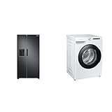 Samsung RS6JA8811B1/EG Side-by-Side Kühlschrank & WW90T504AAW/S2 Waschmaschine, 9 kg, 1400 U/min, Ecobubble, SimpleControl-Bedienkonzept,WiFi-SmartControl, Hygiene-Dampfprogramm, Weiß