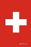 Schweiz: Flagge, Notizbuch, Urlaubstagebuch, Reisetagebuch zum selberschreib