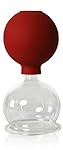 Lauschaer Glas Schröpfglas mit Saugball 60mm zum professionellen, medizinischen, feuerlosen Schröpfen mundgeblasen handgeformt, Schröpfglas, Schröpfgläser, Orig