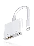 Apple Lightning auf HDMI Digital AV Adapter für iPhone [MFi-Zertifiziert] 1080P HDMI Adapter Video & Audio Sync Bildschirm HDMI Kabel Connector to TV/HDTV/Monitor Kompatibel mit iPhone 14/13/12/11/XR