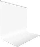 UTEBIT Foto Hintergründe Weiß, 2x3m/6.6x9.8ft Fotoleinwand Tuch Background Polyester Faltbare für Fotografie, Modefotografie, Videoaufnahme und Fernsehen (Klemmzwingen Nicht enthalten)