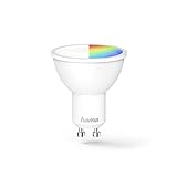 Hama GU10 Wi-Fi LED-Lampe, 4,5W (ohne Hub, dimmbar, gesteuert via Alexa/Google Home/App, 2,4GHz, 2700K/warmweiß/RGB-Farben) WLAN Lampe, Echo/Echo Dot/Echo Spot/Echo Plus/Echo Show kompatib