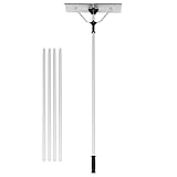 SOARS Schneeschaufel Dach Alu, Schneeschieber mit 192 - 634cm Teleskopstange, Dachräumer mit Gummielippe & klappbarem Schneeschild, Dachschneeräumer, S